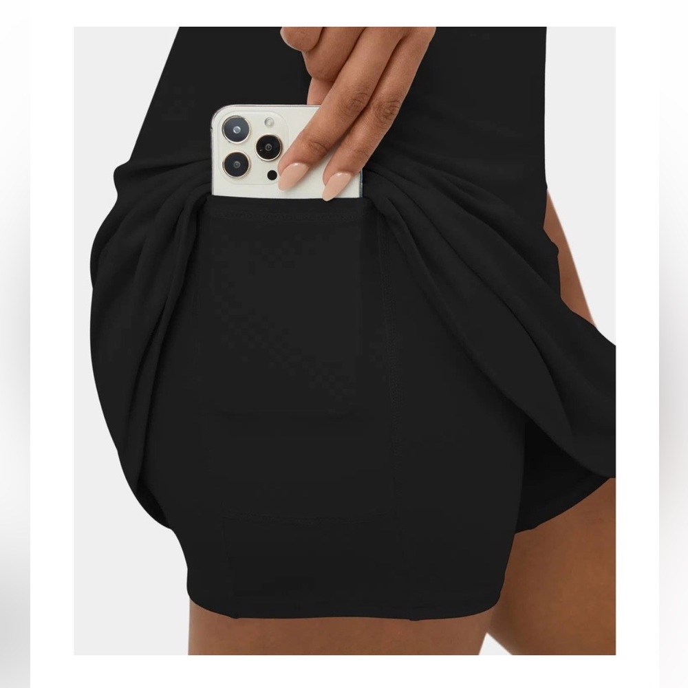 Halara Square Neck Corset Backless 2-in-1 Side Pocket Mini Flare Dress